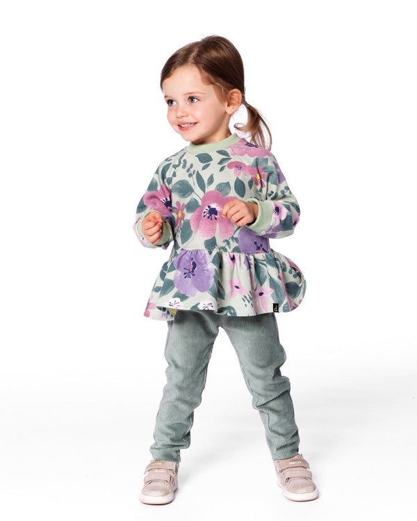 Stretch Fleece Sweatshirt Sage Floral - H20F30_046