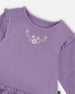 Bi-Material Dress With Muslin And Mesh Skirt Purple Gray - H20F89_547