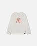Organic Cotton Long Sleeve T-Shirt Off-White With Hot Chocolate - H20G70_101