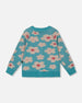 Button Front Knitted Cardigan Turquoise Blue - H20GT31_282