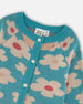 Button Front Knitted Cardigan Turquoise Blue - H20GT31_282
