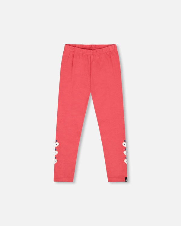 Organic Cotton Leggings Red With Apples - H20I60_709