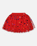 Tulle Skirt Red With Iridescent Heart Confettis - H20I82_709
