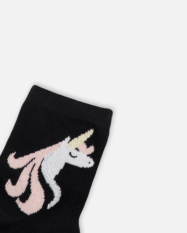 3-Pack Knit Socks Black And Pink - H20KS_000