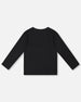 Black Organic Cotton T-Shirt With Reversible Sequin Teddy Bear - H20LG70_999