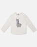 Organic Cotton T-Shirt Off White With Llama - H20M70_101