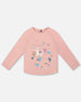 Organic Cotton T-Shirt Dusty Pink With Llama - H20M70_622