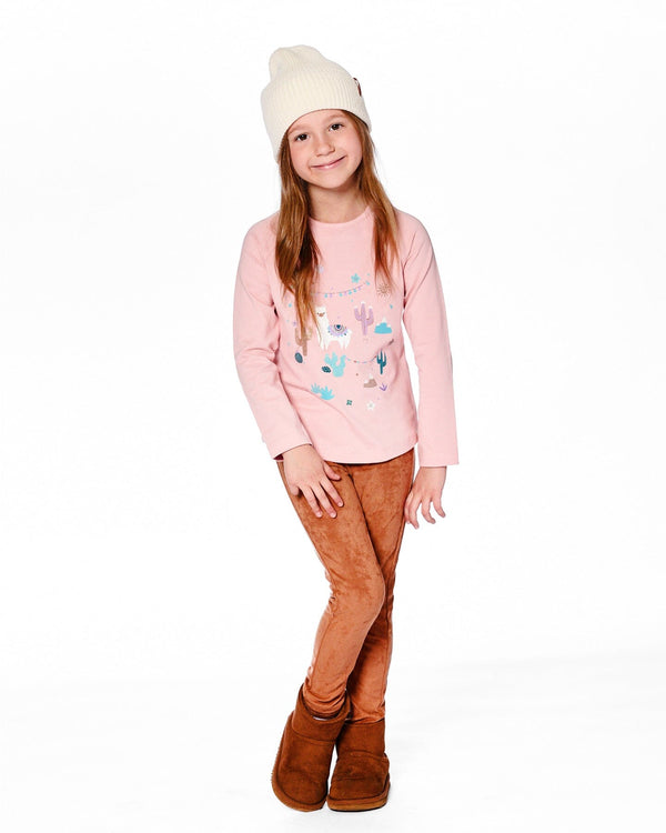 Organic Cotton T-Shirt Dusty Pink With Llama - H20M70_622