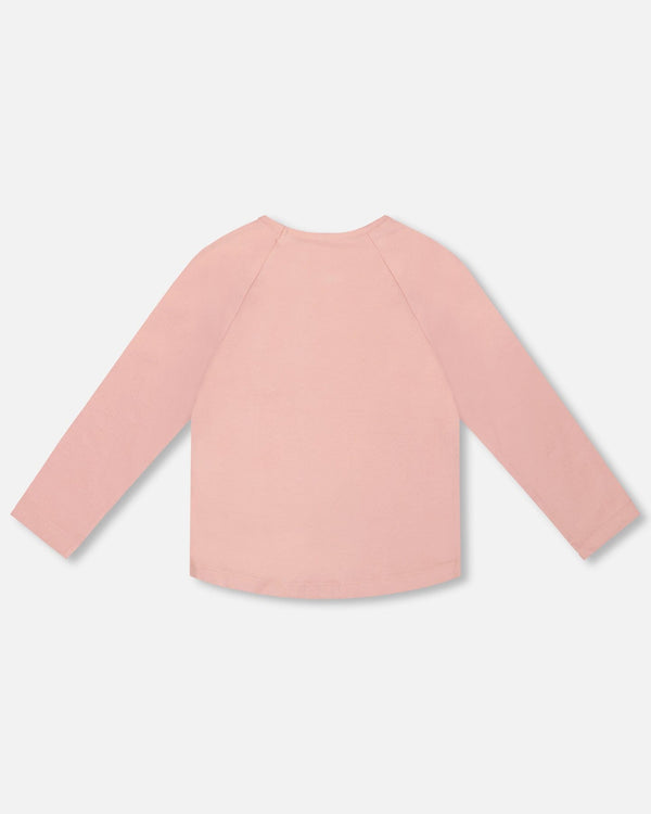Organic Cotton T-Shirt Dusty Pink With Llama - H20M70_622