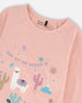 Organic Cotton T-Shirt Dusty Pink With Llama - H20M70_622