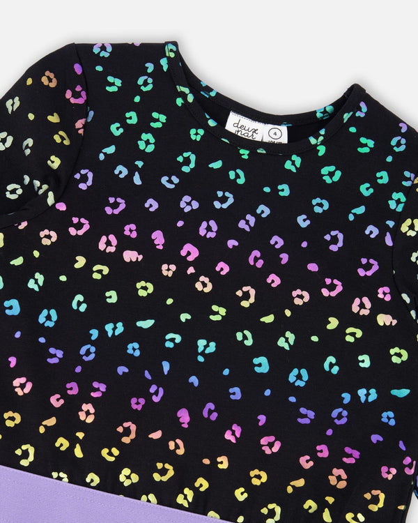 Jersey Dress Multicolor Leopard Print - H20N86_082