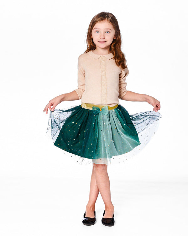 Mesh Skirt With Bow Forest Green - H20OG81_393