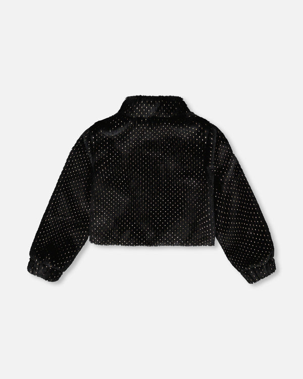 Fake Fur Short Jacket Black - H20Q50_999