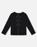 Long Sleeve Organic Cotton Jersey Bow Tee Black - H20Q70_999