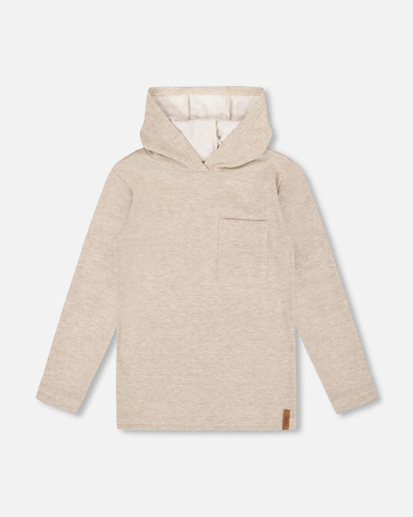 Long Sleeve Super Soft Brushed Jersey Hooded Tee Heather Beige - H20U11_193