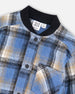 Long Sleeve Brushed Plaid Button Down Shirt Avec Rib Collar - H20U12_000