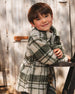 Sherpa Long Sleeve Zip Front Overshirt Sage And Beige Plaid - H20U17_087