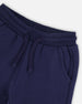 Fleece Sweatpants With Pockets Navy Blue - H20U21_481
