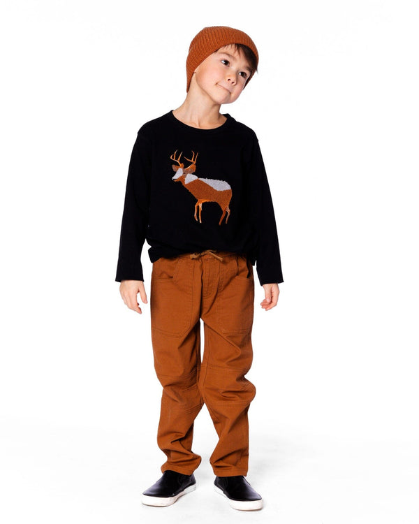 Twill Jogger Pants With Patch Pockets Brown - H20YB21_973