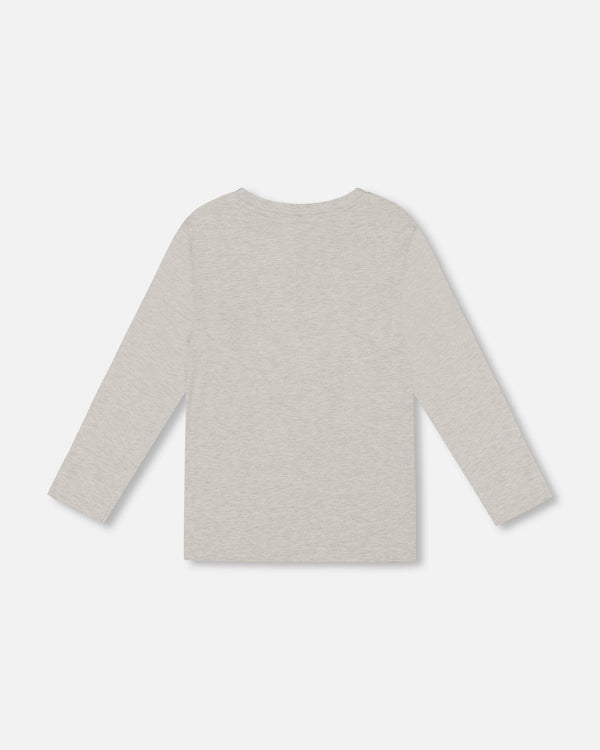 Organic Cotton Jersey Pocket T-Shirt Heather Beige Gray - H20YB70_193