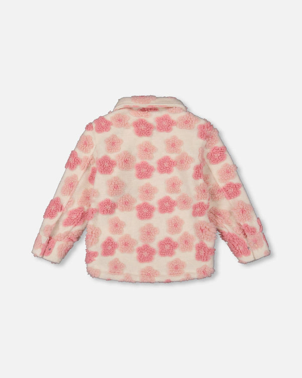 Sherpa Overshirt Off-White And Pink - H20YG16_000