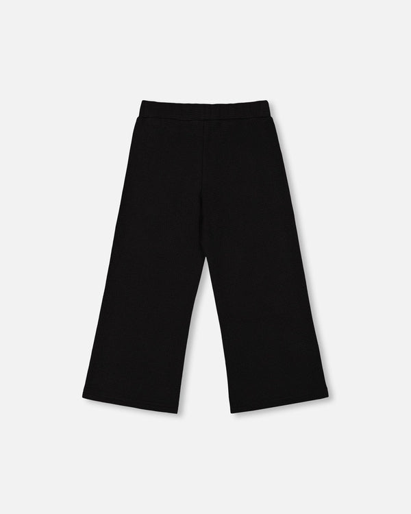 Waffle Flare Leg Pants Black - H20YG22_999