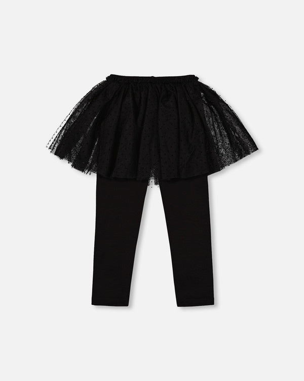 Leggings With Tulle Skirt Black - H20YG81_999