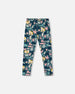 Stretch Jersey Leggings Green Cat Print - H20Z61_006
