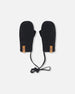 Baby Knit Mittens With String Black - H20ZW06_999