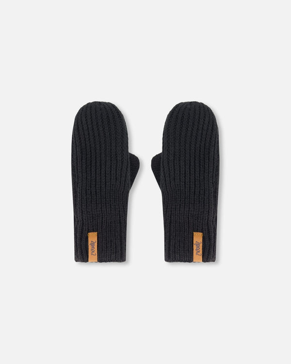 Mid-Season Knit Mittens Black - H20ZW07_999
