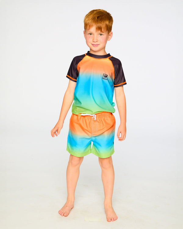 Boardshorts Orange Blue And Green Gradient - H30OB09_3H163