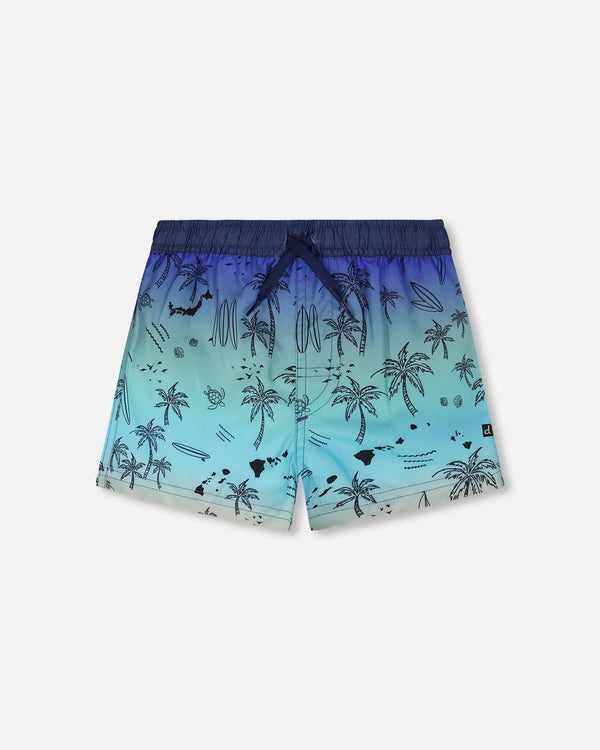 Boardshorts Blue Beach Print - H30OB11_3H157