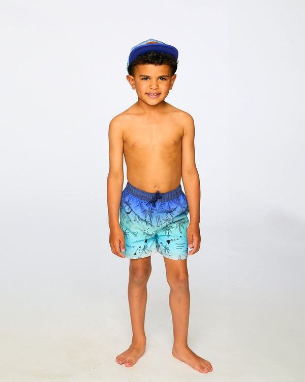 Boardshorts Blue Beach Print - H30OB11_3H157