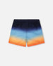 Swim Trunks Blue And Orange Gradient - H30OB31_3H159