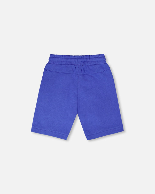 French Terry Shorts With Cross Seams Royal Blue - H30U26_04640