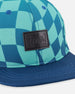 Cap Teal Printed Checkerboard - H30VBC_3H190