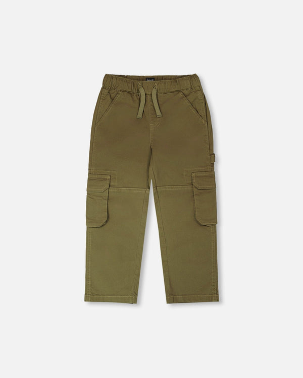 Stretch Twill Carpenter Pants Dark Khaki Green - H30YB21_03720