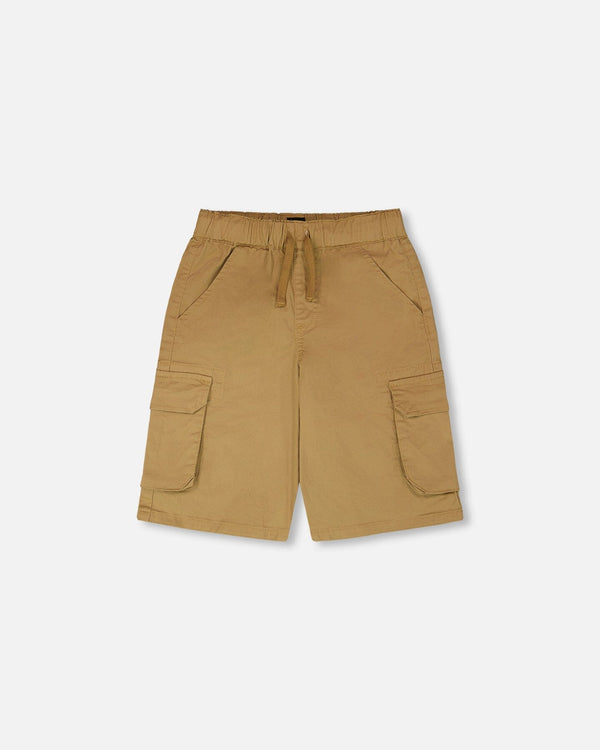 Stretch Twill Bermuda With Cargo Pockets Beige - H30YB27_01720