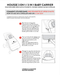 3-In-1 Multifunction Cover For Car Seat, Stroller, And Baby Carrier In Black - H10A403_999