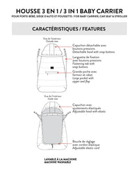 3-In-1 Multifunction Cover For Car Seat, Stroller, And Baby Carrier In Black - H10A403_999