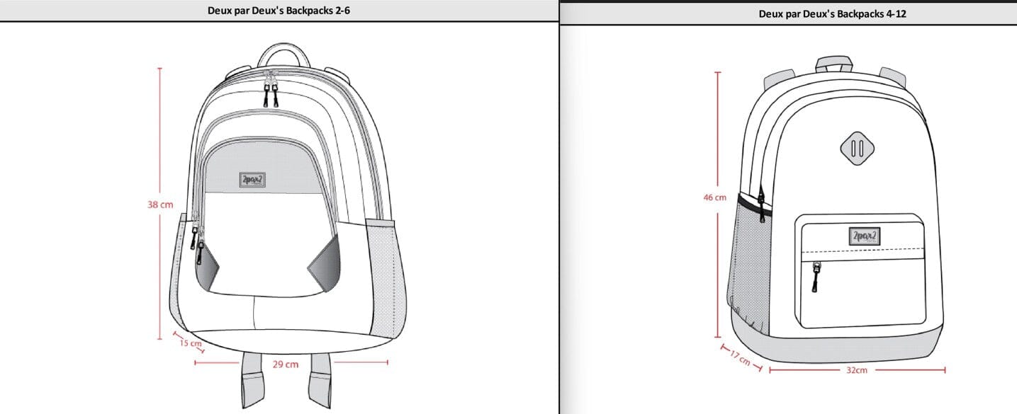 Kids Backpack Smiley Face Girl School Supplies Deux par Deux 