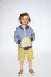 French Terry Hooded Cardigan Blue And Lime - F30S31_467