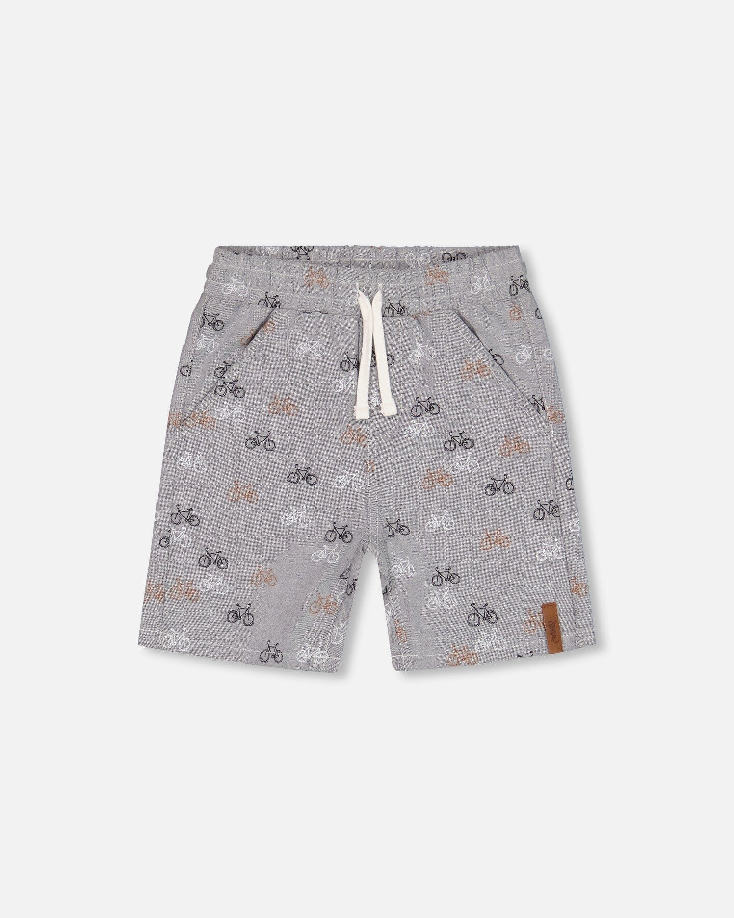 Chambray Short Dark Grey Printed Bicycle - F30U25_037
