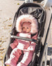 One-Piece Baby Snug Snowsuit Designed For Car Seat Pink Snowsuits Deux par Deux 