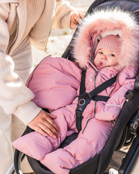 One-Piece Baby Snug Snowsuit Designed For Car Seat Black Snowsuits Deux par Deux 