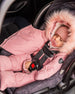 One-Piece Baby Snug Snowsuit Designed For Car Seat Pink Mini Flowers Snowsuits Deux par Deux 