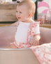 Printed Muslin Short And Organic Cotton Bodysuit Set Pink And White Flowers Sets Deux par Deux 