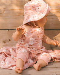 Printed Muslin Blanket Pink And White Flowers Accessories Deux par Deux 