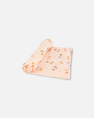 Printed Muslin Blanket Peach With Pears - G30AD_070