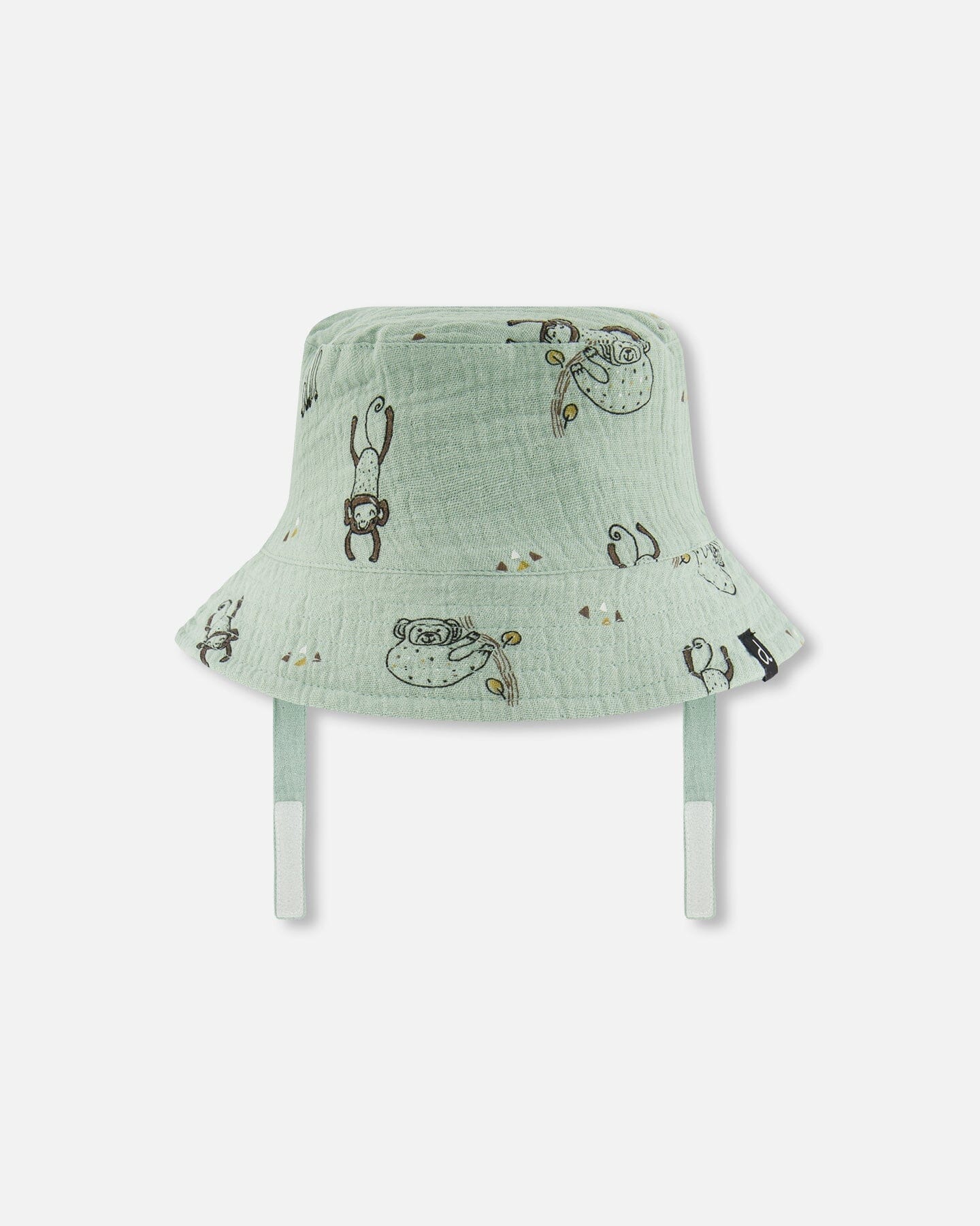 Printed Muslin Bucket Hat Sage Monkey - G30AH_071